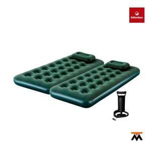 Colchón inflable de 1 plaza x 2 con inflador y almohadas KLIMBER