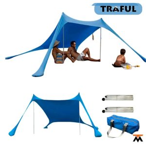 Gazebo Toldo Refugio 3 x 3 x 2 Tela Spandex Celeste TRAFUL