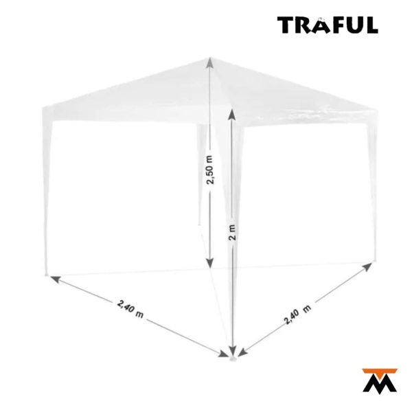 Gazebo Fijo de Rafia Blanca 2.4 x 2.4 cm Sin Laterales