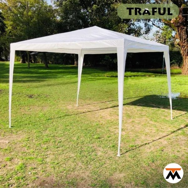 Gazebo Fijo de Rafia Blanca 2.4 x 2.4 cm Sin Laterales