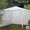 Gazebo Fijo de Rafia Blanca 2.4 x 2.4 m con Laterales