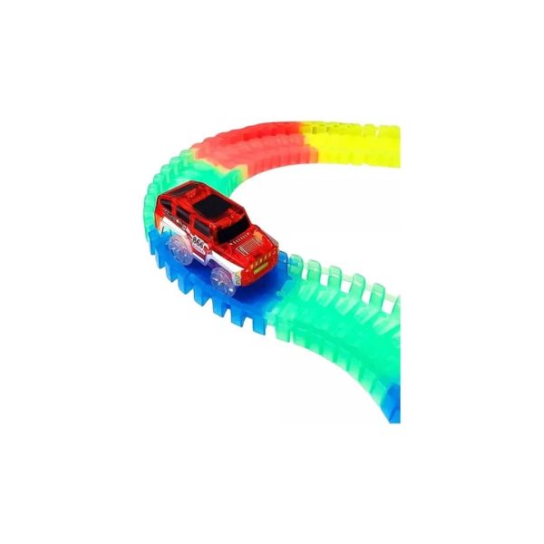 Pista Flexible SHINE 217 Piezas con Auto Luminoso