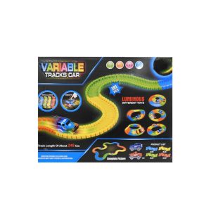 Pista Flexible SHINE 217 Piezas con Auto Luminoso