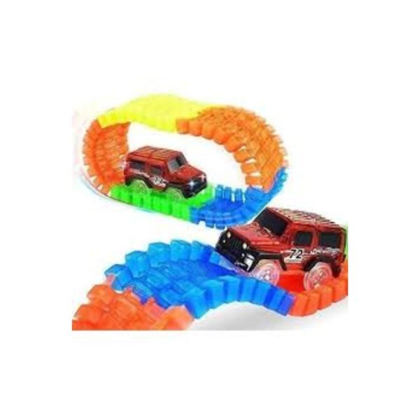 Pista Flexible SHINE 217 Piezas con Auto Luminoso