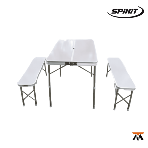 Mesa de Camping Plegable ALPES con 2 Porta Vasos – Ligera, Resistente y Práctica